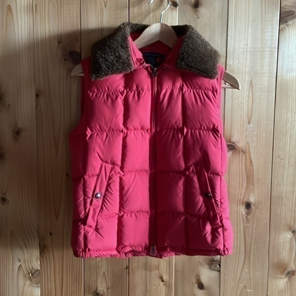 Ralph Lauren collection down puffer vest shearling collar
